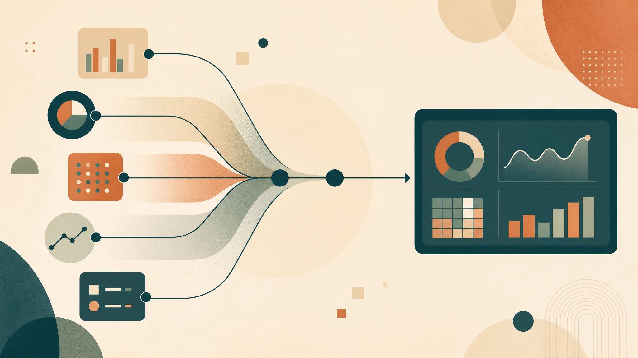 Ilustración conceptual de alineación de fuentes de atribución en marketing digital